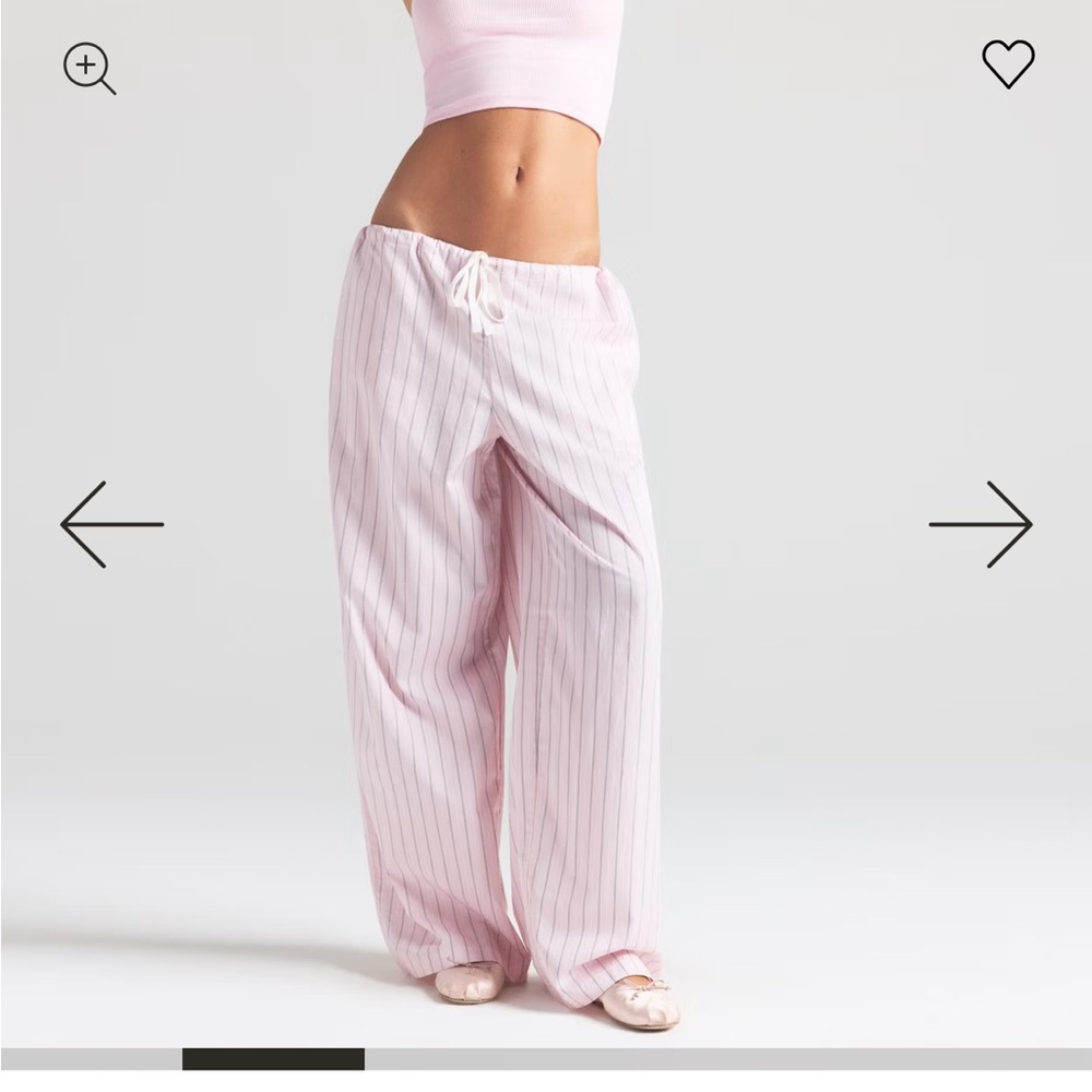 SKIMS Pink Striped Pajama Pants Intimates Sleepwear